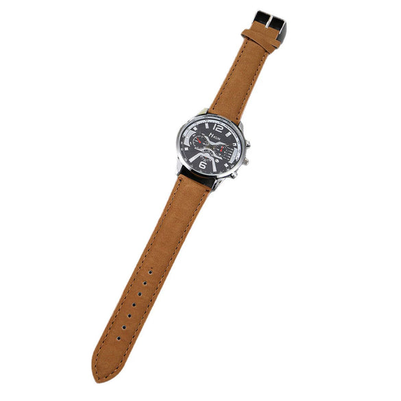 Men's Alloy And Stainless Steel Belt Watch Fashion Round Dial