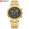 Men's Alloy And Stainless Steel Business Round Dial Quartz Chronograph Watch With Printed Logo