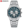 Men's Alloy And Stainless Steel Business Round Dial Quartz Chronograph Watch With Printed Logo