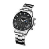 Men's Alloy And Stainless Steel Business Style Round Dial Quartz Wrist Watch With Horseshoe Buckle