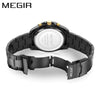 Men's Alloy And Stainless Steel Business Style Round Quartz Watch Waterproof Luminous Calendar