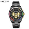 Men's Alloy And Stainless Steel Business Style Round Quartz Watch Waterproof Luminous Calendar