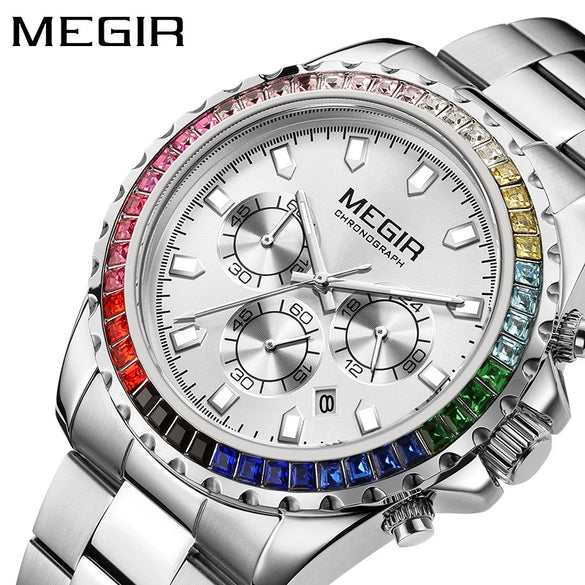 Men's Alloy And Stainless Steel Business Style Round Quartz Watch Waterproof Luminous Calendar