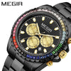 Men's Alloy And Stainless Steel Business Style Round Quartz Watch Waterproof Luminous Calendar