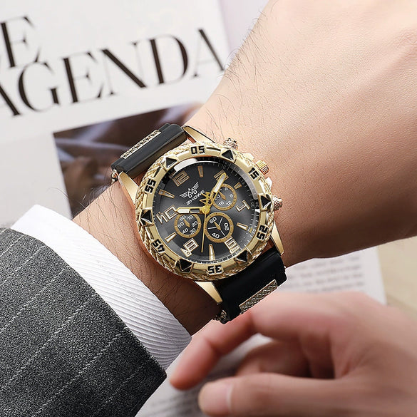 Men's Alloy And Stainless Steel Casual Business Round Dial Quartz Watch