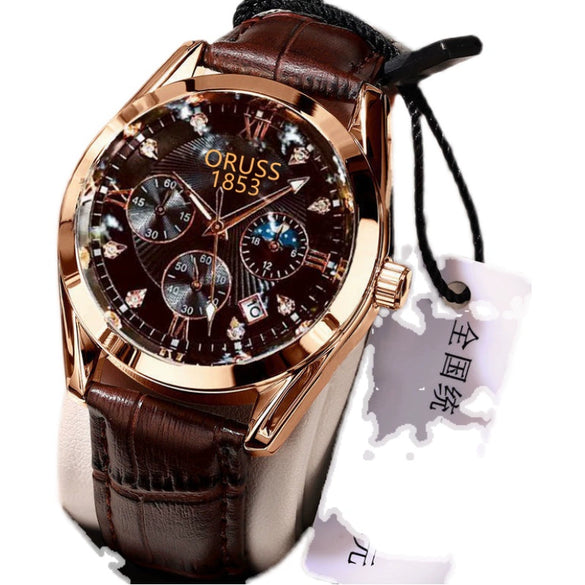 Men's Alloy And Stainless Steel Fullautomatic Movement Round Dial Waterproof Luminous Fashion Watch