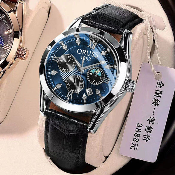 Men's Alloy And Stainless Steel Fullautomatic Movement Round Dial Waterproof Luminous Fashion Watch