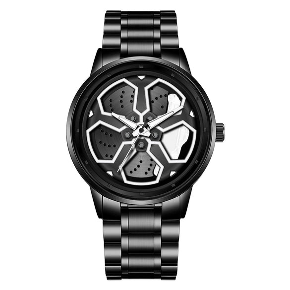 Men's Alloy And Stainless Steel Luminous Sports Car Personality Trend Round Watch