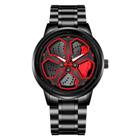 Men's Alloy And Stainless Steel Luminous Sports Car Personality Trend Round Watch