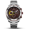 Men's Alloy And Stainless Steel Multifunctional Quartz Watch With Round Dial And Insurance Buckle