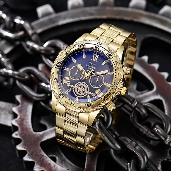 Men's Alloy And Stainless Steel Round Dial Quartz Watch Fashion Luxury Elegant Style