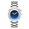 Men's Alloy And Stainless Steel Round Dial Waterproof Watch With Spiral Crown And Doublesided Press Buckle Y2k Trendy Style