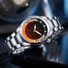 Men's Alloy And Stainless Steel Round Dial Waterproof Watch With Spiral Crown And Doublesided Press Buckle Y2k Trendy Style