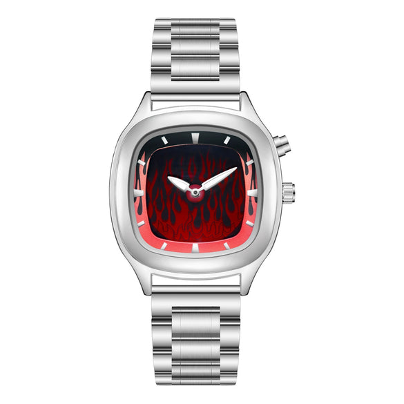 Men's Alloy And Stainless Steel Round Dial Waterproof Watch With Spiral Crown And Doublesided Press Buckle Y2k Trendy Style