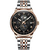 Men's Alloy And Stainless Steel Waterproof Luminous Ultrathin Quartz Watch With Round Dial And Spiral Crown