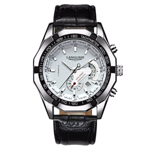 Men's Alloy And Stainless Steel Waterproof Luminous Watch With Calendar Round Dial