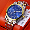 Men's Alloy And Stainless Steel Waterproof Quartz And Automatic Movement Round Dial Luminous Watch With Onion Crown And Bilateral Button Clasp