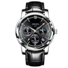 Men's Alloy And Stainless Steel Waterproof Quartz And Automatic Movement Round Dial Luminous Watch With Onion Crown And Bilateral Button Clasp