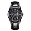 Men's Alloy And Stainless Steel Waterproof Quartz And Automatic Movement Round Dial Luminous Watch With Onion Crown And Bilateral Button Clasp