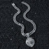 Men's Alloy Animal Lion Head Geometric Pattern Cuban Chain Pendant Necklace With Electroplating