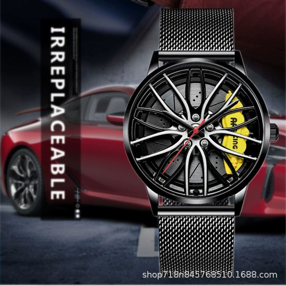 Men's Alloy Automatic Movement Waterproof Round Watch With Steel Strap
