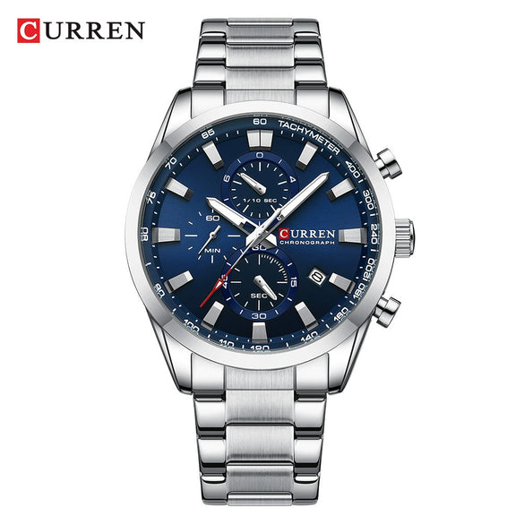 Men's Alloy Band Business Round Dial Quartz Watch
