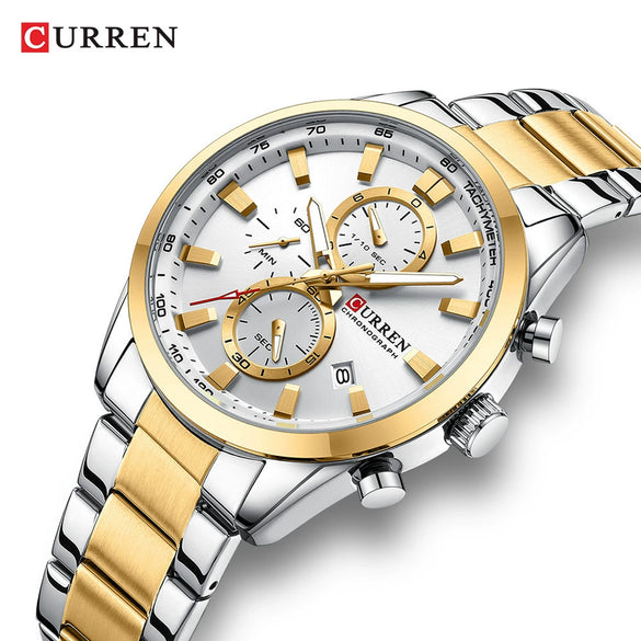 Men's Alloy Band Business Round Dial Quartz Watch