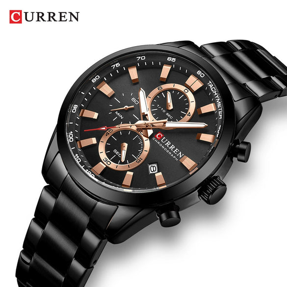 Men's Alloy Band Business Round Dial Quartz Watch