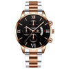 Men's Alloy Band Quartz Watch With Round Dial And Horseshoe Buckle Simple Roman Scale Fashionable And