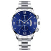 Men's Alloy Band Quartz Watch With Round Dial And Horseshoe Buckle Simple Roman Scale Fashionable And