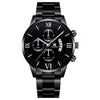 Men's Alloy Band Quartz Watch With Round Dial And Horseshoe Buckle Simple Roman Scale Fashionable And