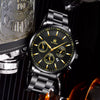 Men's Alloy Band Round Dial Business Quartz Watch