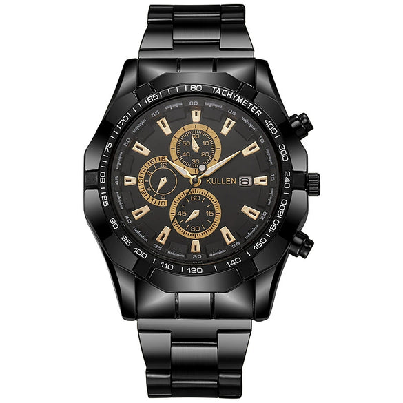 Men's Alloy Band Round Dial Business Style Quartz Watch