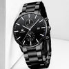 Men's Alloy Band Sports Quartz Watch With Round Dial And Horseshoe Buckle