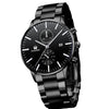 Men's Alloy Band Sports Quartz Watch With Round Dial And Horseshoe Buckle