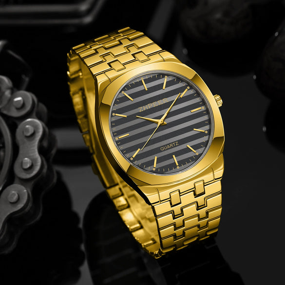 Men's Alloy Band Square Dial Quartz Watch Business Casual Fashion Style