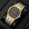 Men's Alloy Band Square Dial Quartz Watch Business Casual Fashion Style