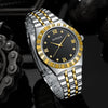 Men's Alloy Band Watch Diamondencrusted Casual Style