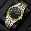 Men's Alloy Band Watch Diamondencrusted Casual Style