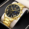Men's Alloy Belt Casual Nonmechanical Calendar Watch With Round Dial And Printed Logo