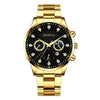 Men's Alloy Belt Watch With Sun Moon Star Design Round Dial Business Style