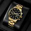 Men's Alloy Belt Watch With Sun Moon Star Design Round Dial Business Style
