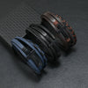 Men's Alloy Bracelet With Black Cross Geometric Pattern Handmade Woven Leather Magnetic Buckle