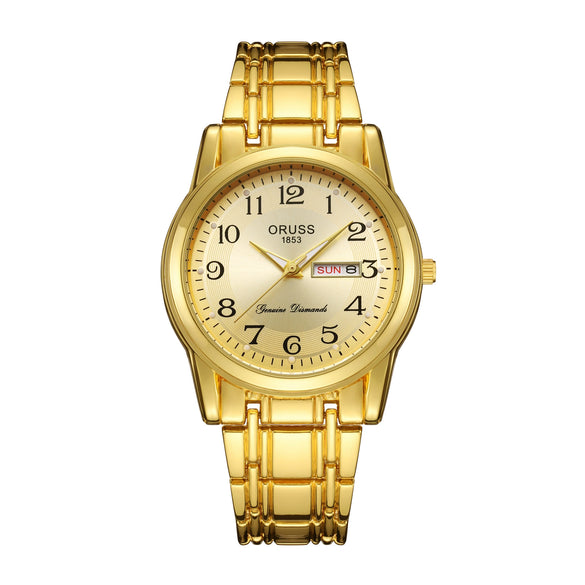 Men's Alloy Business Style Luminous Waterproof Calendar Watch