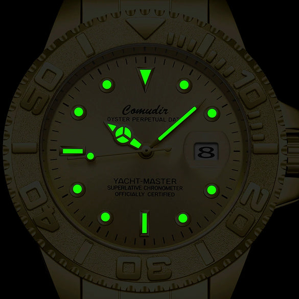 Men's Alloy Business Style Round Dial Fullautomatic Fake Mechanical Hollow Waterproof Luminous Calendar Watch