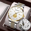 Men's Alloy Business Style Round Dial Smooth Fullautomatic Hollow Movement Luminous Calendar Tide Waterproof Watch