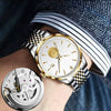 Men's Alloy Business Style Round Dial Smooth Fullautomatic Hollow Movement Luminous Calendar Tide Waterproof Watch