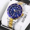 Men's Alloy Case And Strap Business Style Round Dial Luminous Waterproof Automatic Watch