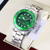 Men's Alloy Case And Strap Business Style Round Dial Luminous Waterproof Automatic Watch