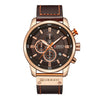 Men's Alloy Case Genuine Leather Strap Round Dial Movement Watch